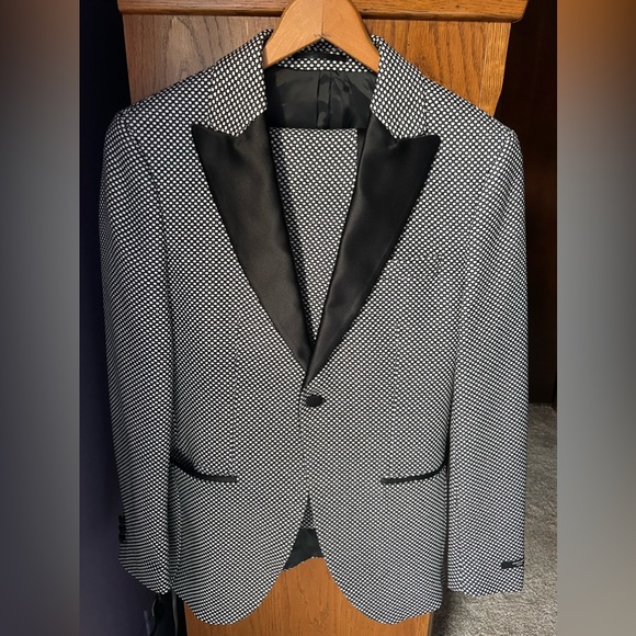 Jack & Jones Premium slim fit tuxedo with velvet lapel in gray black - Picture 3 of 9